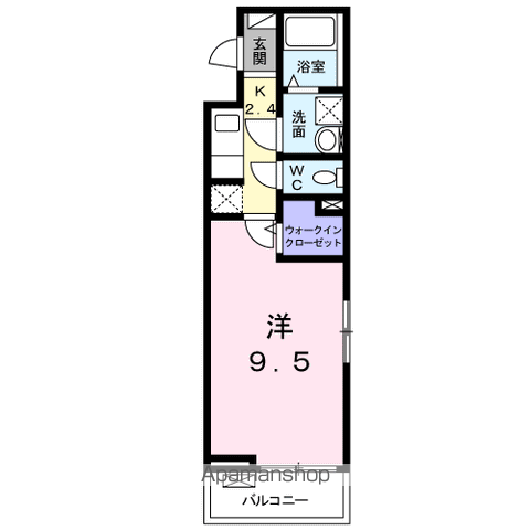KS シエージィ B(1K/3階)の間取り写真