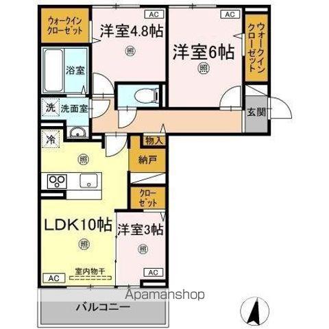 ハーベストCK(3LDK/3階)の間取り写真