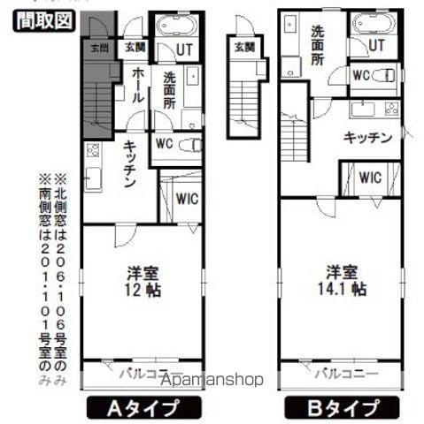 HILLS RESIDENTIAL A(1K/1階)の間取り写真