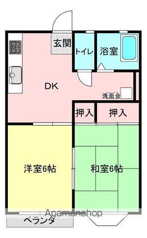 プリマベーラA(2DK/1階)の間取り写真