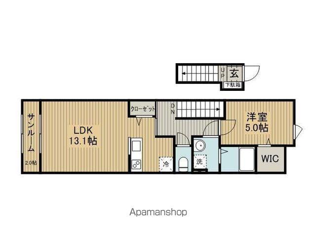 サンフラワーガーデン2(1LDK/2階)の間取り写真