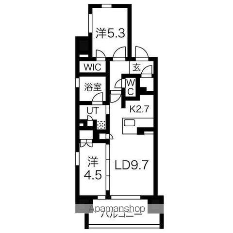 ローレルアイ名駅東(2LDK/13階)の間取り写真