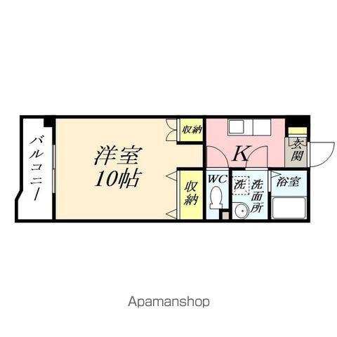 アークハイツ鹿田(1K/4階)の間取り写真