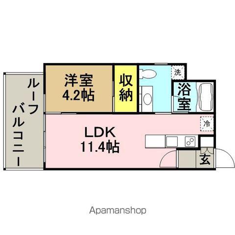 やますえ東光ビル(1LDK/6階)の間取り写真