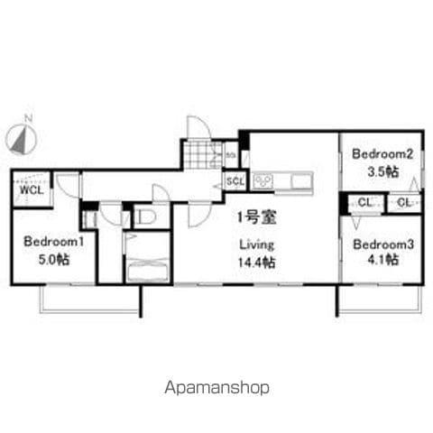 ラグランジュ元町(3LDK/4階)の間取り写真