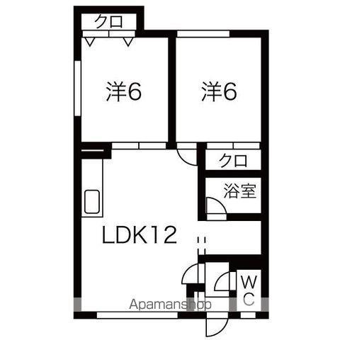 サンハイツ清水(2LDK/1階)の間取り写真