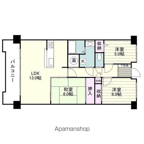トーカンマンション慈眼寺(3LDK/1階)の間取り写真
