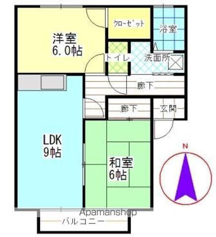 サンガーデン小川(2LDK/2階)の間取り写真