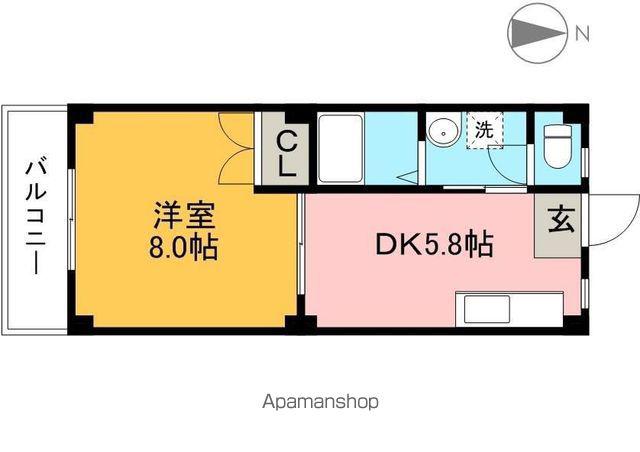 COZY COURT(1DK/2階)の間取り写真
