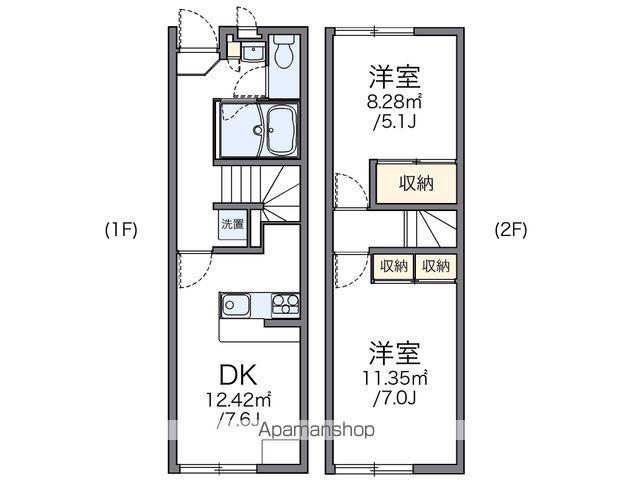 レオパレスHAPPY(2DK/1階)の間取り写真