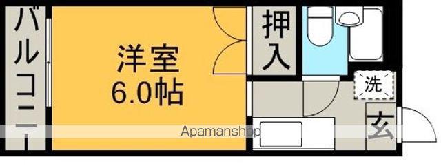 シティハイム大橋1(1K/1階)の間取り写真