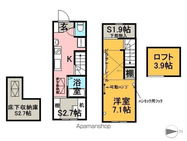 ハーベスト(1K)の間取り写真