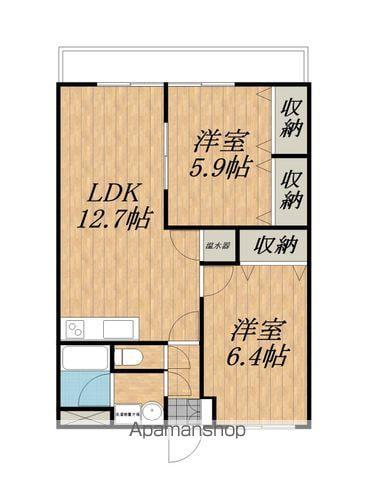 マンションサンドリヨン(2LDK/3階)の間取り写真