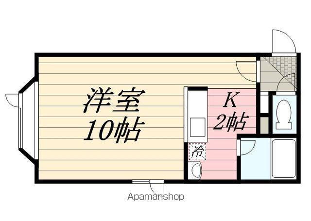 サンリバー南沢Ⅱ(1K/2階)の間取り写真