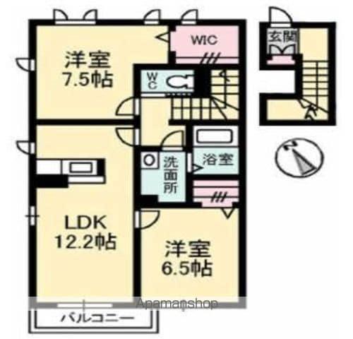 レジデンスTAKAO(2LDK/2階)の間取り写真