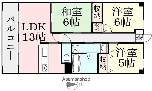 ロイヤルシャトー一番館(3LDK/1階)の間取り写真