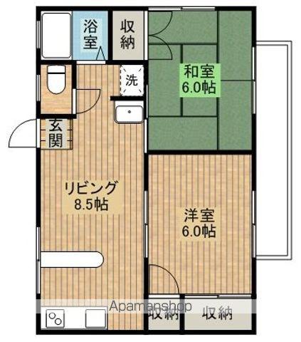 十三塚コーポ(2LDK/1階)の間取り写真