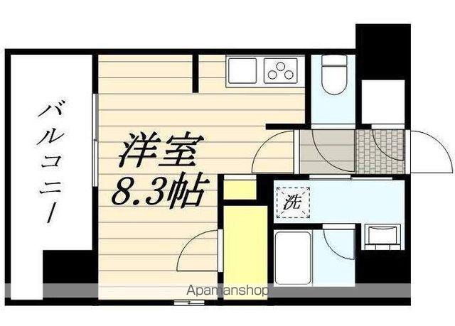 LANDICM322(ワンルーム/9階)の間取り写真