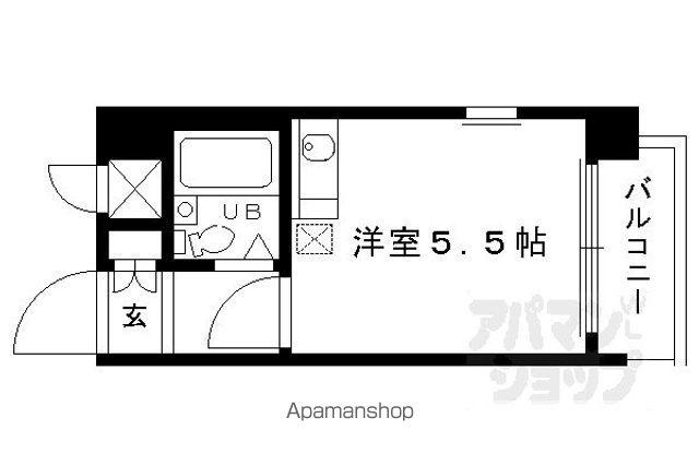 朝日プラザ深草(ワンルーム/6階)の間取り写真