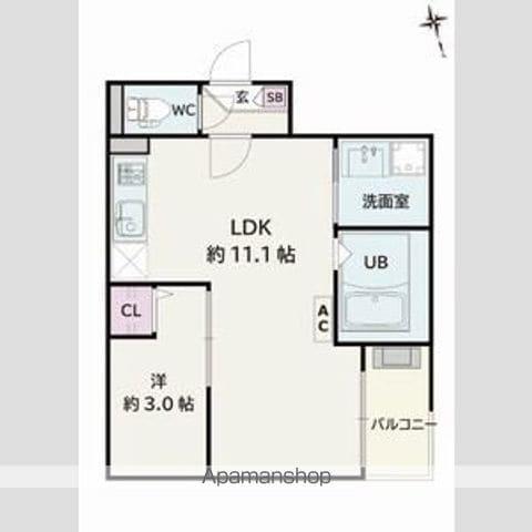 JACK SHIMMEIⅠ(1LDK/1階)の間取り写真