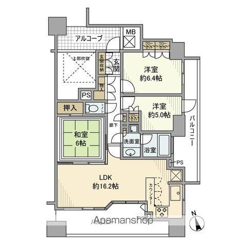 ライオンズステージ立川ラフィナタワー(3LDK/5階)の間取り写真