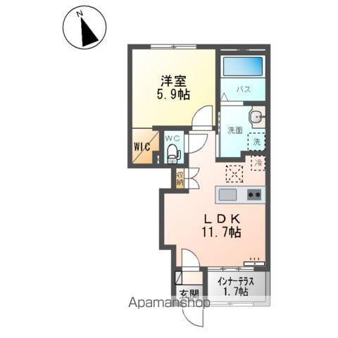 アルカンシエルⅠ(1LDK/1階)の間取り写真