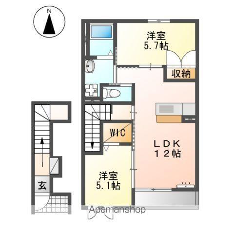 ルフォンⅡ(2LDK/2階)の間取り写真