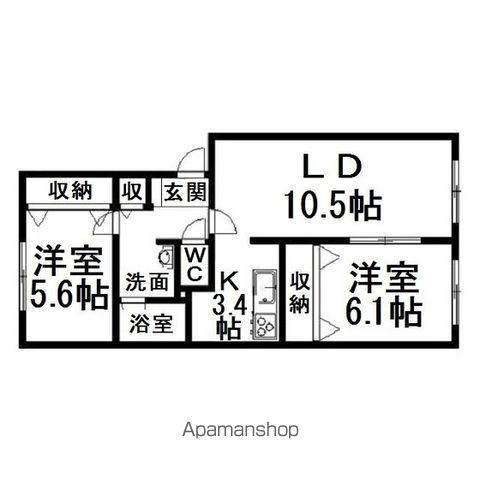 インディー(2LDK/2階)の間取り写真