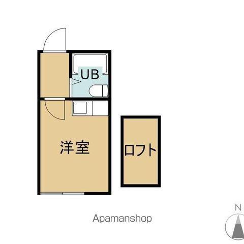ロージェⅣ(ワンルーム/2階)の間取り写真