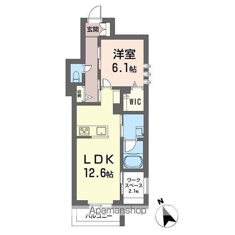 ル・マレ・ド・オーゼ(1LDK/2階)の間取り写真