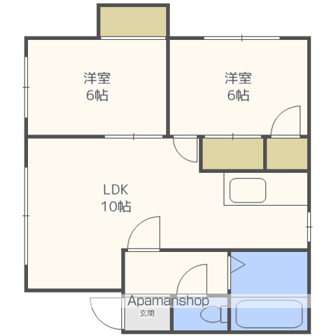 ハイツ山崎(2LDK/2階)の間取り写真