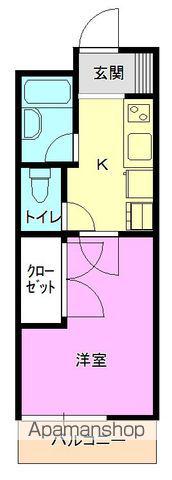 エスポワール城ヶ丘(1K/2階)の間取り写真