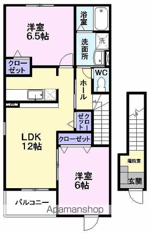 アルコ・イーリスB(2LDK/2階)の間取り写真