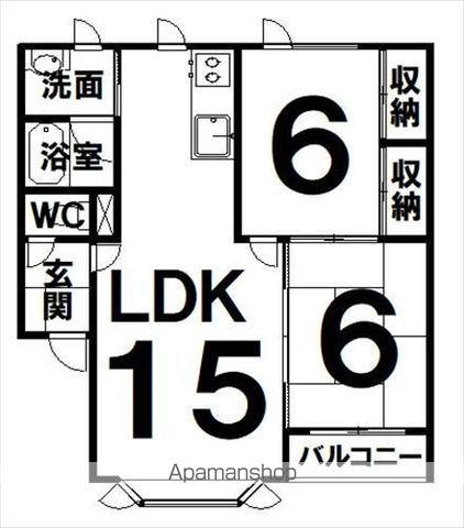 ハッピーハウス12A(2LDK/2階)の間取り写真