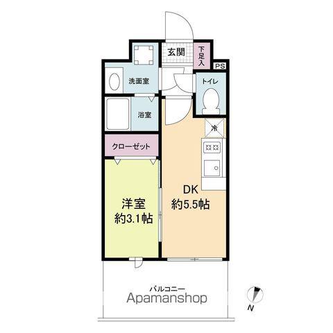 LIVE CASA県庁前(1DK/3階)の間取り写真