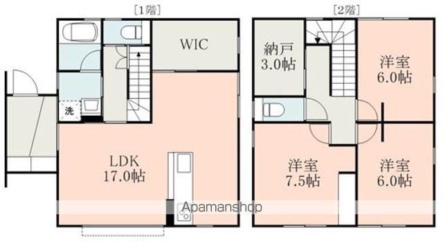 熊本県菊池郡菊陽町 2階建 築1年(3SLDK)の間取り写真