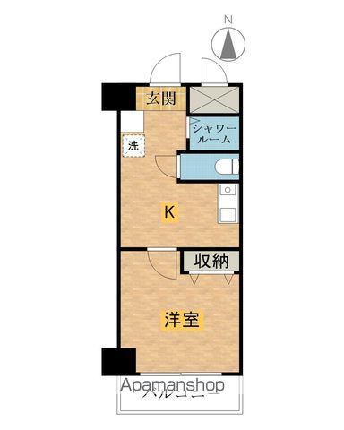 グロブナーハウス八王子Ⅱ(1K/2階)の間取り写真