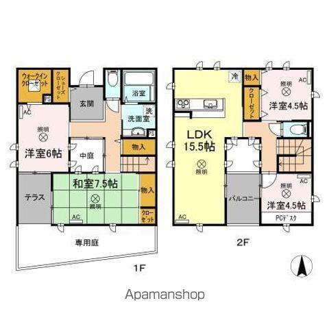 岡山電軌東山本線 中納言駅 徒歩16分 2階建 築15年(4LDK)の間取り写真
