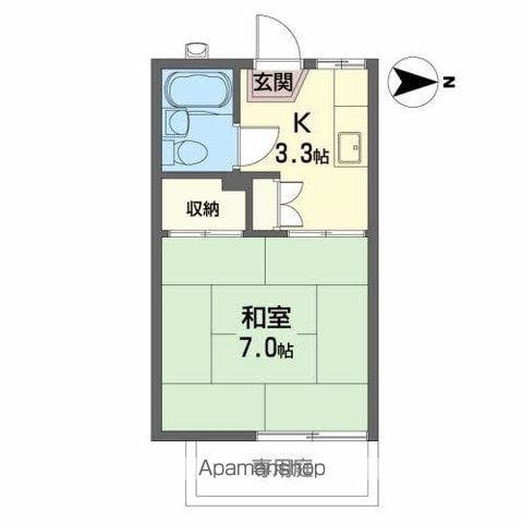 ヴィラあさひ(1K/1階)の間取り写真
