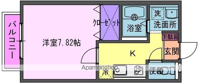 スターディオエス(1K/1階)の間取り写真