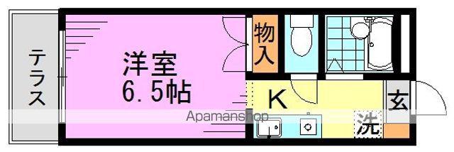 ヴィブレ浜(1K/1階)の間取り写真