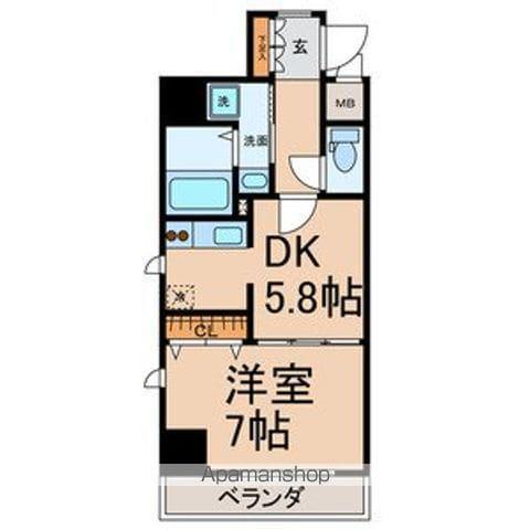 アジリア大曽根(1DK/4階)の間取り写真