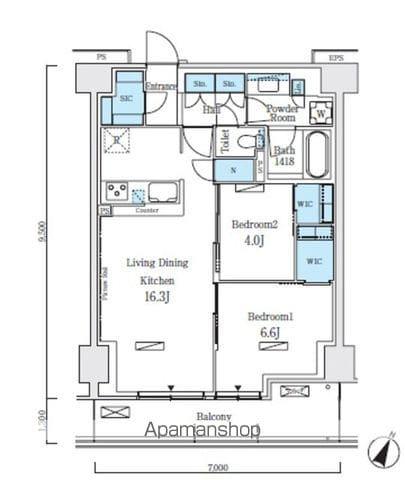 ロイヤルパークス赤羽ノース(2LDK/5階)の間取り写真