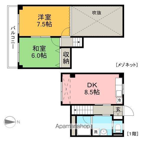 アーバンビレッジ鴨部Ⅱ(2DK/1階)の間取り写真