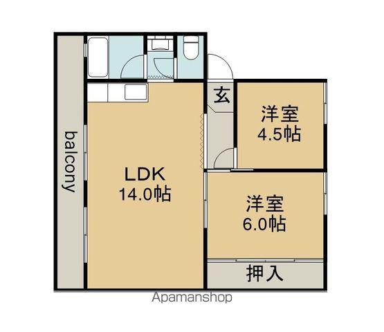 ハイツ松寿(2LDK/1階)の間取り写真