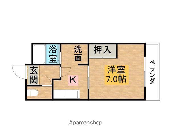 第6サンコーポ森脇(1K/3階)の間取り写真