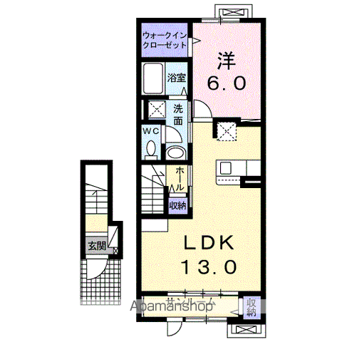 チェリーブロッサム(1LDK/2階)の間取り写真