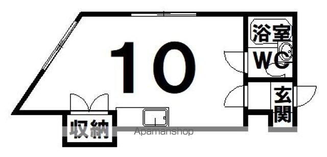 コーポ幸A棟(ワンルーム/2階)の間取り写真