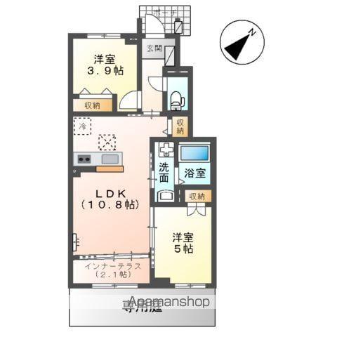 ヴェール(2LDK/1階)の間取り写真