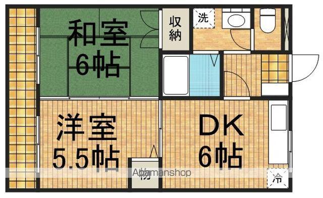 ベルカーサ(2DK/2階)の間取り写真